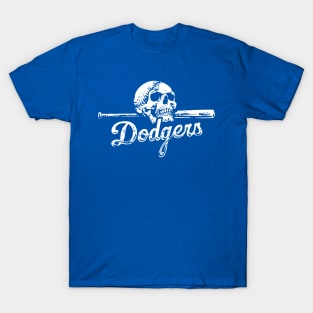 DODGERS Skull on Bat T-Shirt